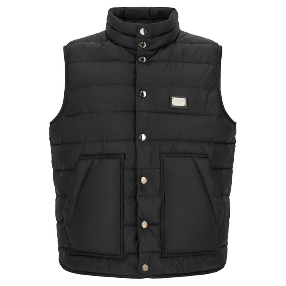 Dolce & Gabbana Black Polyester Sleeveless Men's Jacket
